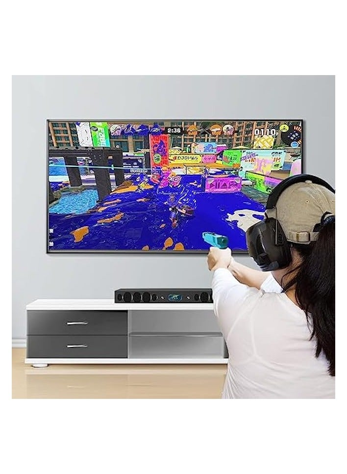 بروماس وحدة تحكم مسدس لعبة الرماية متوافقة مع Switch/Switch OLED Joy-Con، وحدة تحكم حركة قبضة اليد لألعاب الصيد مطلق النار (أزرق + أحمر) - Image 3