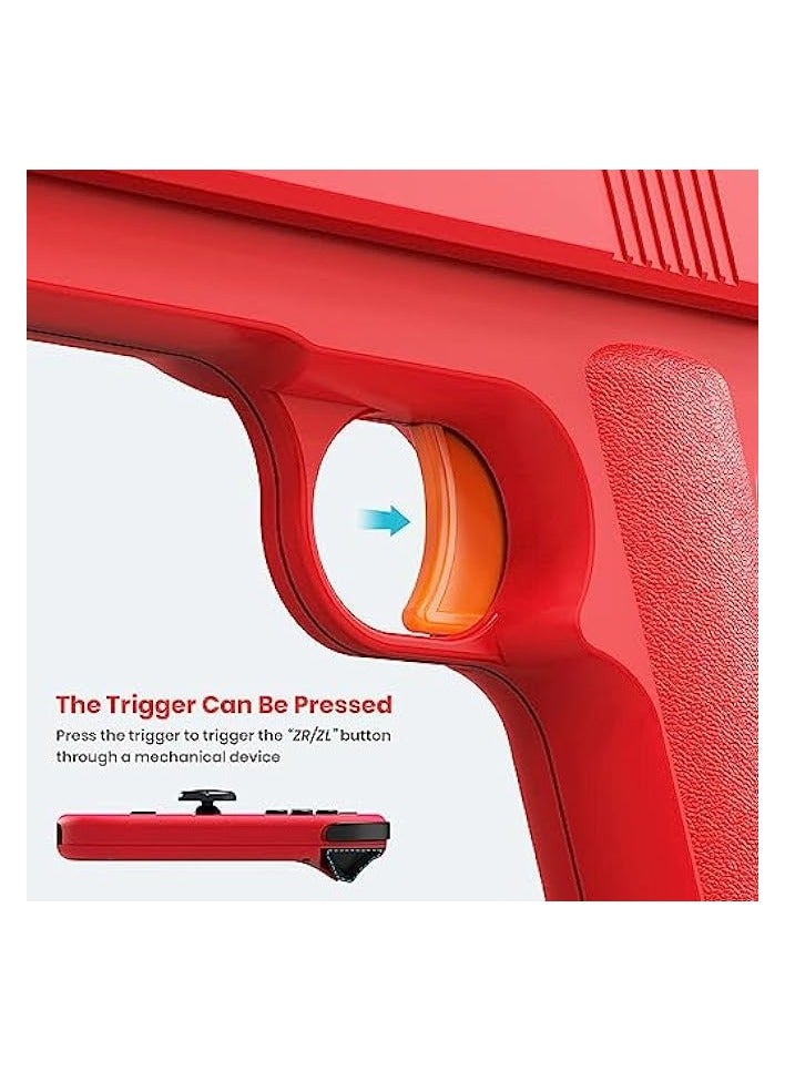 بروماس وحدة تحكم مسدس لعبة الرماية متوافقة مع Switch/Switch OLED Joy-Con، وحدة تحكم حركة قبضة اليد لألعاب الصيد مطلق النار (أزرق + أحمر) - Image 5
