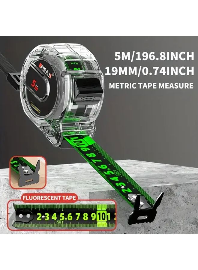 393.7 Inch High Precision Carbon Steel Tape Measure Self Locking Wear Resistant Fluorescent - Image 5