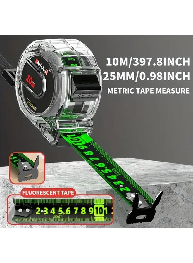 393.7 Inch High Precision Carbon Steel Tape Measure Self Locking Wear Resistant Fluorescent - Image 3