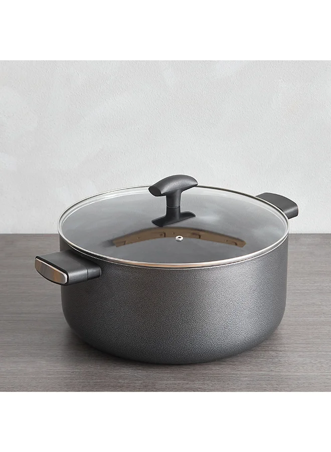Home Box Lisbon Non-Stick Stock Pot with Glass Lid 32x15x36 cm
