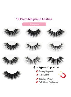 DAODER DAODER Wispy Magnetic Eyelashes Natural Magnetic Lashes Dramatic Magnetic False Eyelashes long with 4 Magnetic Eyeliner Kit 10 Various Magnetic Fake Eyelashes Strip with 6 Magnets Reusable  - Image 4