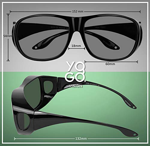 Yogo Vision Fit Over Wrap Sunglasses Polarized Lens Wear Over Eyeglasses 100% UV Protection for Men and Women - Image 4