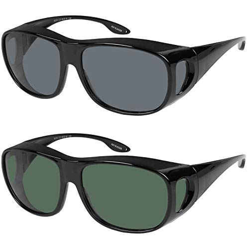 Yogo Vision Fit Over Wrap Sunglasses Polarized Lens Wear Over Eyeglasses 100% UV Protection for Men and Women - Image 1