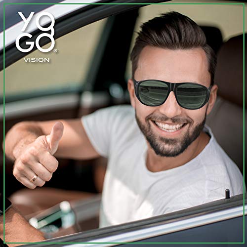 Yogo Vision Fit Over Wrap Sunglasses Polarized Lens Wear Over Eyeglasses 100% UV Protection for Men and Women - Image 3