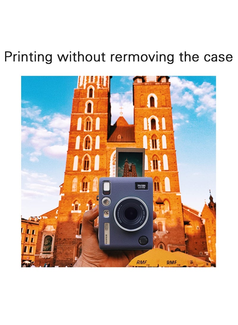 SOLARAE حافظة كاميرا ل Instax Mini EVO حافظة واقية من السيليكون لكاميرا فوجي Instax Mini EVO الفورية حافظة مطاطية خفيفة الوزن لفوجي فيلم Instax Mini Evo (أزرق) - Image 3