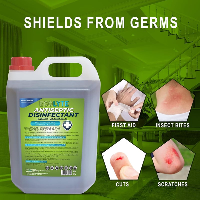 ECOLYTE+ سائل مطهر مضاد للبكتيريا ECOLYTE+ الفاخر - 5 لتر - Image 5