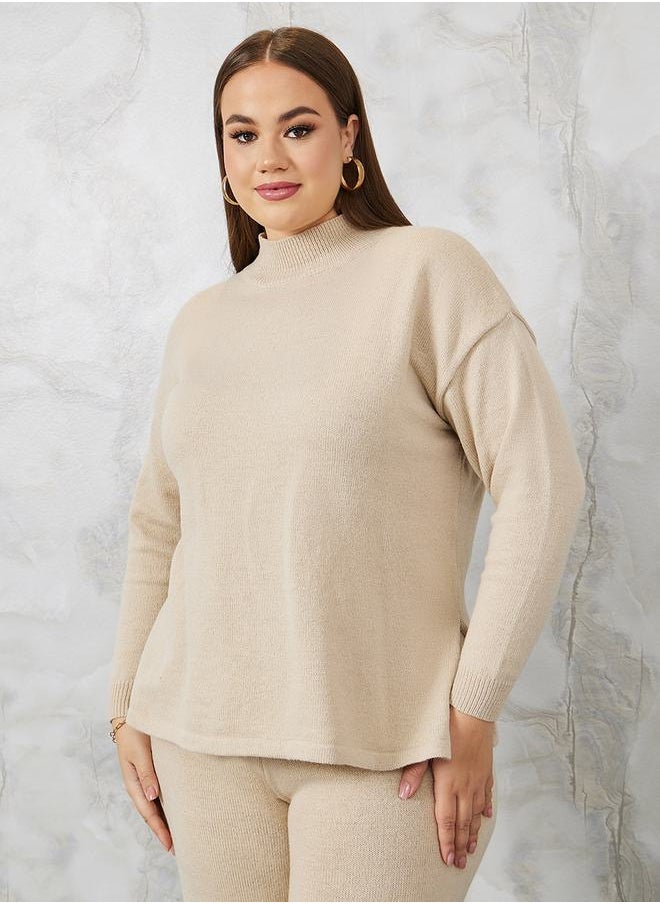 Styli - High Neck Knit Sweater & Pants Co-Ords - Image 1