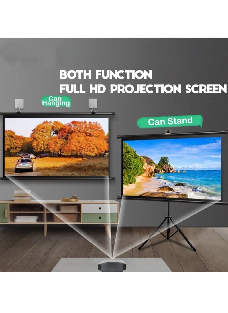 Flash Hawk Updated Projector Screen with Stand 100inch Indoor Outdoor Projector Screen 16:9, 4K HD Projector Screen for Outdoor and Indoor Wall Hanging 2 IN 1 with Carry Bag, Ground Nails  - Image 3