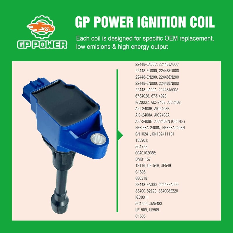 GP POWER Set of 4 Ignition Coil Pack for Nissan Infiniti Models - Image 5