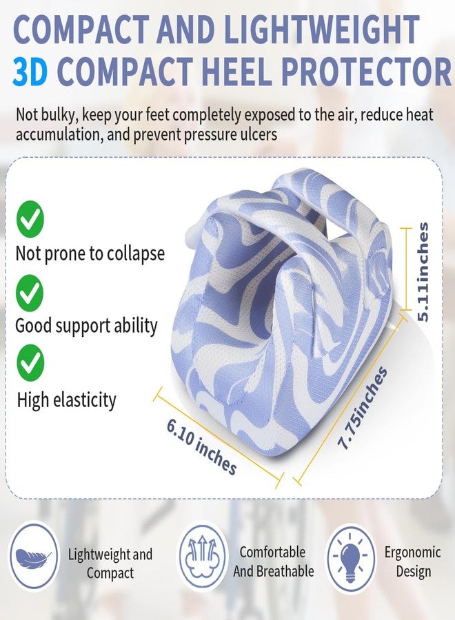 EHUCONELDEX 3D Heel Protectors to Elevation Foot for Pressure Sores,Ankle Pillow Cushions for Bed Sores and Heel Pain Relief,Suitable for Elderly or Bedridden (Blue Stripe Pattern, Sold as 1 Piece) - Image 4
