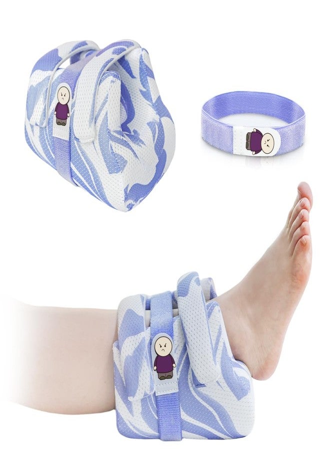 EHUCONELDEX 3D Heel Protectors to Elevation Foot for Pressure Sores,Ankle Pillow Cushions for Bed Sores and Heel Pain Relief,Suitable for Elderly or Bedridden (Blue Stripe Pattern, Sold as 1 Piece) - Image 1
