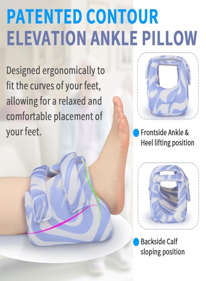 EHUCONELDEX 3D Heel Protectors to Elevation Foot for Pressure Sores,Ankle Pillow Cushions for Bed Sores and Heel Pain Relief,Suitable for Elderly or Bedridden (Blue Stripe Pattern, Sold as 1 Piece) - Image 5