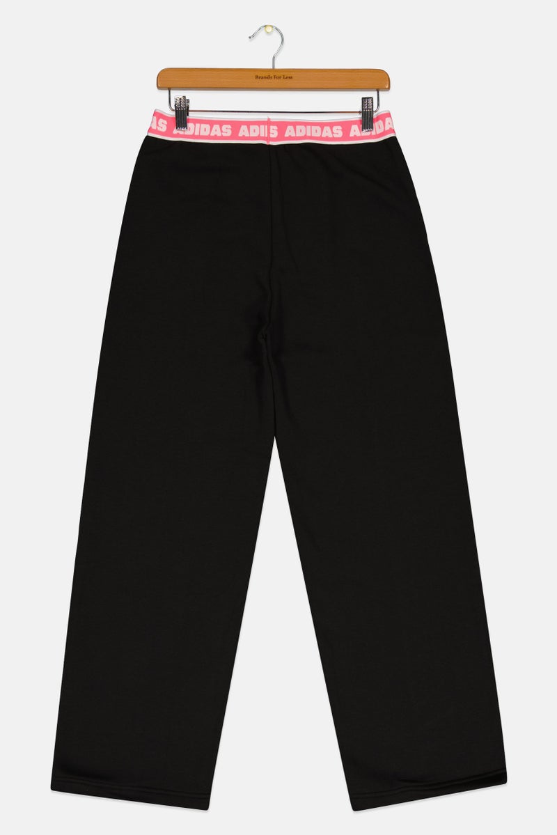 Adidas Kids Girl Brand Logo Outdoor Sweatpants, Black - Image 3