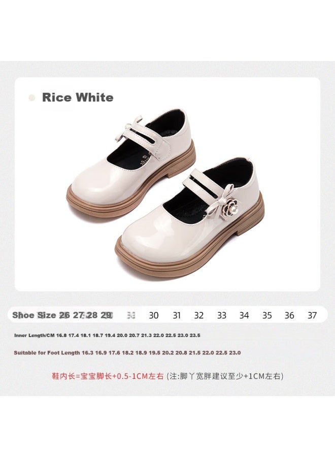 Follow Me Girls' Leather Shoes, Spring And Autumn Fashion Breathable Princess Shoes For Little Girls, School Performance Formal Shoes, Yingzi Mi, Size 27