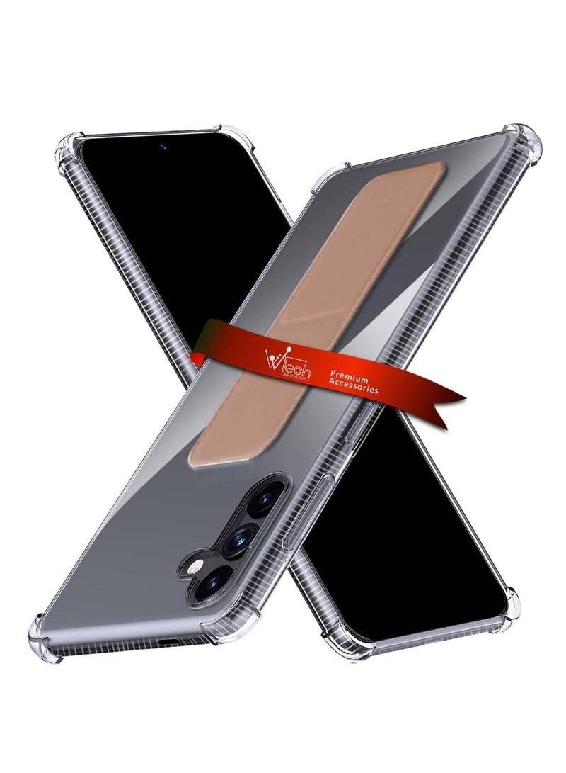 Wtech Samsung Galaxy S25 plus 2025 TPU Hand Grip Air Pillow Case Cover - Clear/Rose Gold - Image 1