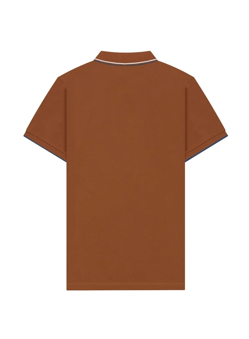جيوردانو Men's Solid Polo  - Brown