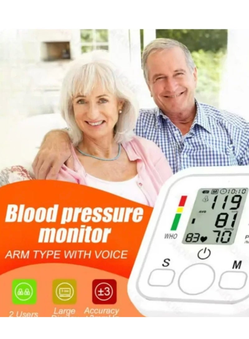 ANRIKKA Digital Blood Pressure Monitor with Thermometer – Portable Arm Cuff for Home Use, 99 Memory Storage, Accurate Heart Rate & Temperature Measurement – Ideal for Elderly & Family Health Monitoring - Image 1