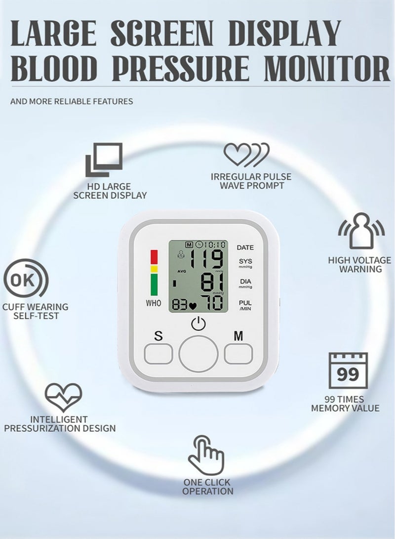 ANRIKKA Digital Blood Pressure Monitor with Thermometer – Portable Arm Cuff for Home Use, 99 Memory Storage, Accurate Heart Rate & Temperature Measurement – Ideal for Elderly & Family Health Monitoring - Image 5