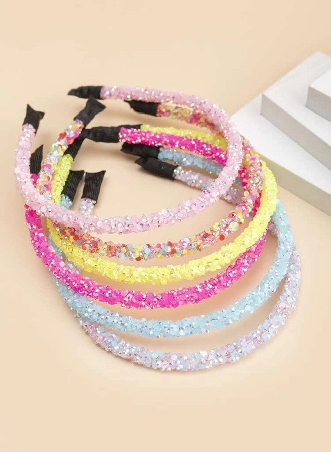 DENICRAAS Shiny Girls Glitter Hairbands Candy Color Sparkle Headbands Head Band Stylish Hair Accessories | Multicolor Hairband for Women & Girls - Image 4
