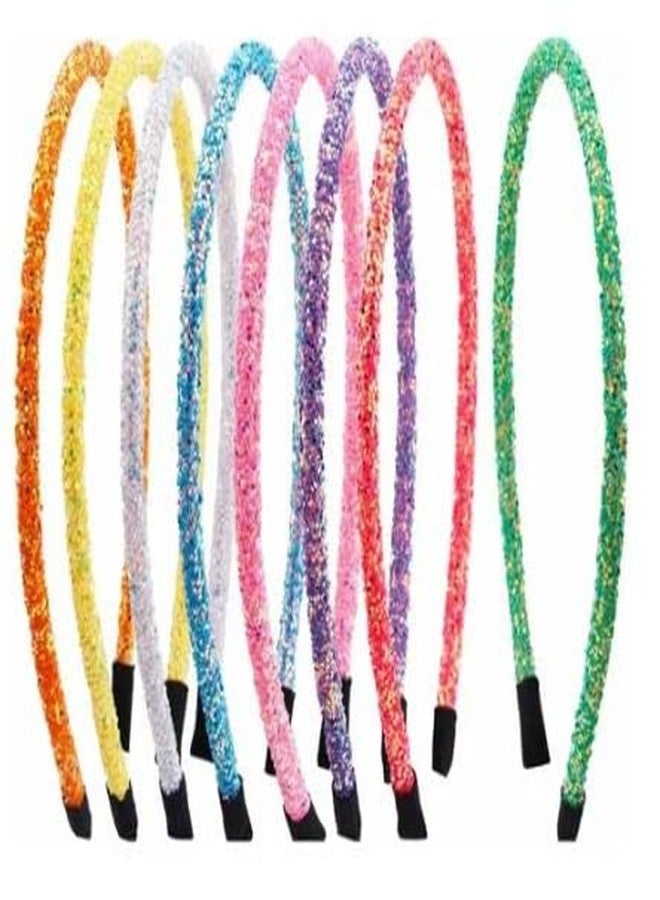 DENICRAAS Shiny Girls Glitter Hairbands Candy Color Sparkle Headbands Head Band Stylish Hair Accessories | Multicolor Hairband for Women & Girls - Image 1