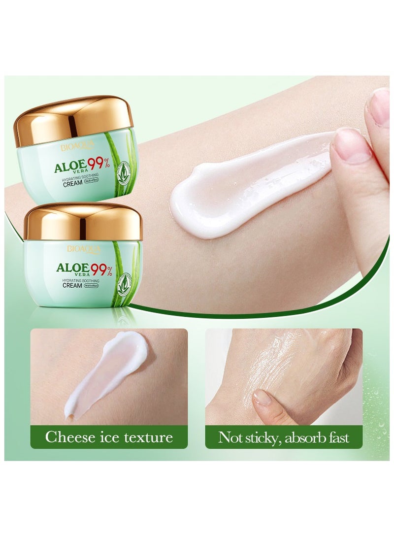 BIOAOUA Aloe Vera Face Cream - Soothing & Repairing Moisturizer for Sensitive Skin, Calms Irritation with Deep Hydration, For All Skin Types - Image 4