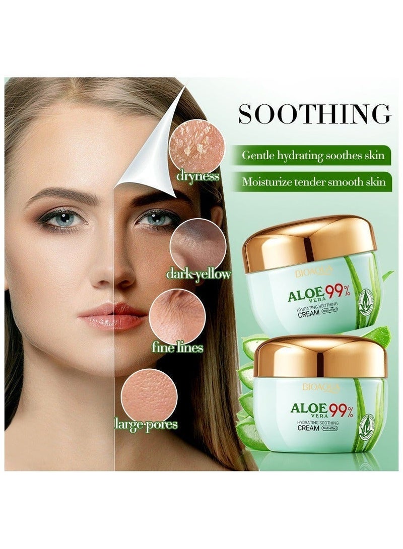 بايو أكوا كريم الوجه بالألوة فيرا BIOAOUA حجم 50 مل - مرطب مهدئ للبشرة الحساسة، ترطيب عميق لتهدئة التهيج - Image 2