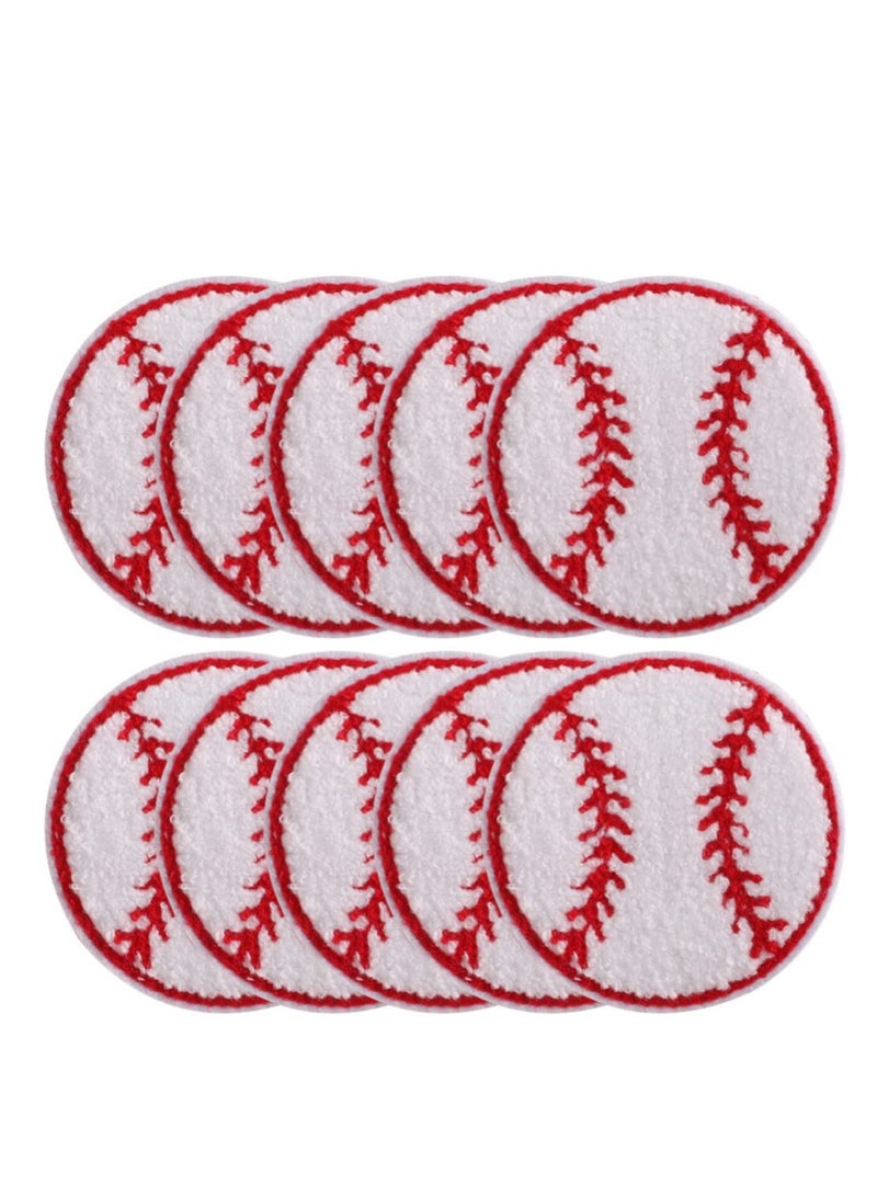 SOLARAE Baseball Patch 10pcs Baseball Softball Embroidered Sew On Patches Decorative Repair Patches Chenille Applique for DIY Jeans, Clothes, Bags, Caps - Image 3