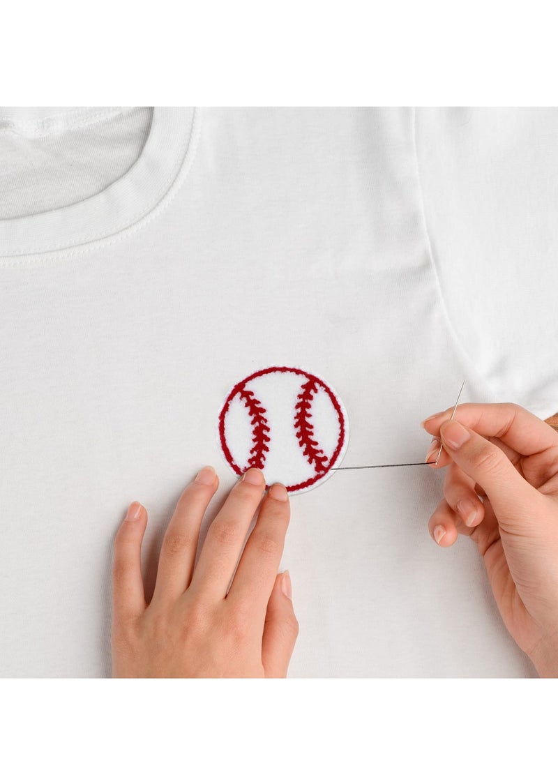 SOLARAE Baseball Patch 10pcs Baseball Softball Embroidered Sew On Patches Decorative Repair Patches Chenille Applique for DIY Jeans, Clothes, Bags, Caps - Image 4