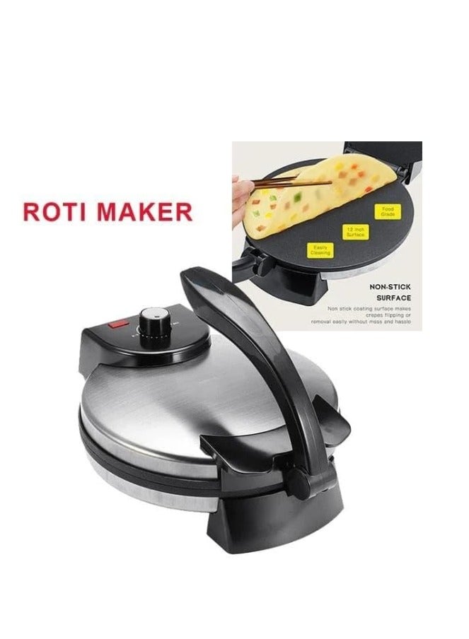 Macon Roti Maker Chapati Maker Ideal for Making Homemade Tortillas Tacos Flatbreads, Chapati Roti, Stainless Steel Housing With Adjustable Temperature Control Non-Stick Coating - Image 3
