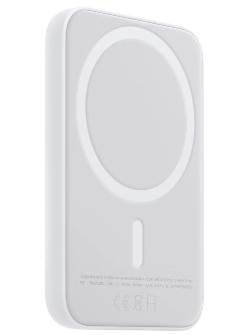 MagSafe Wireless Power Bank for iPhone 16 Pro – 10,000mAh Magnetic Portable Charger with Fast Charging & USB-C Input/Output | Snap-On Battery Pack in Sleek White | Compact Power on the Go for Apple Devices