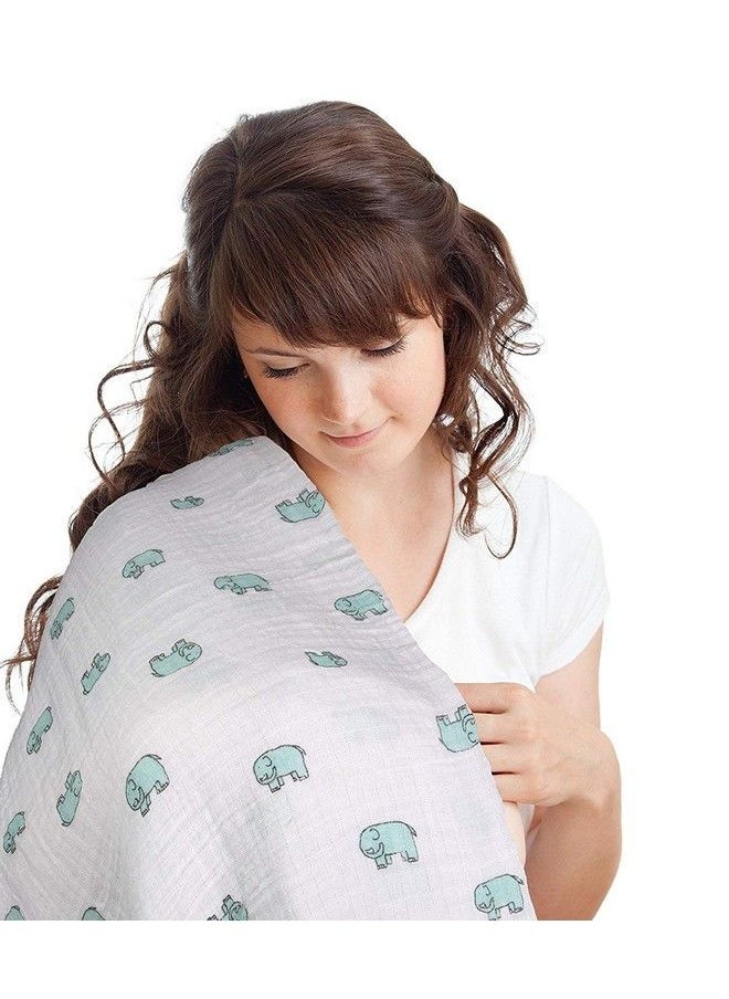 MOM'S HOME - Organic Cotton Super Soft Baby Muslin Cloth Swaddle 0 12 Months Pack Of 3 Stripestar Solid Blue - Image 1