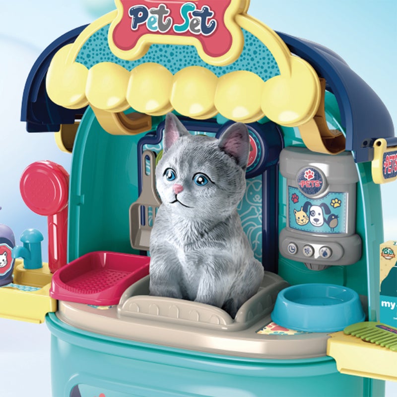 Pet Care Carrier Trolley Toy for Kids – 2-in-1 Pretend Play Set with Accessories – Portable Animal Feeding u0026 Care Kit – Ideal Gift for Ages 3+ - Image 5