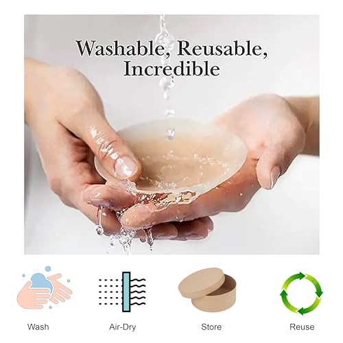SNMMIFER Silicone Nipple Covers Reusable for Women with Double Sided Tape 36 Pieces, Fashion Clothing Accessory (Nude, Medium, Nipple Cover (2 Pair Combo, 4 Pcs)) - Image 2