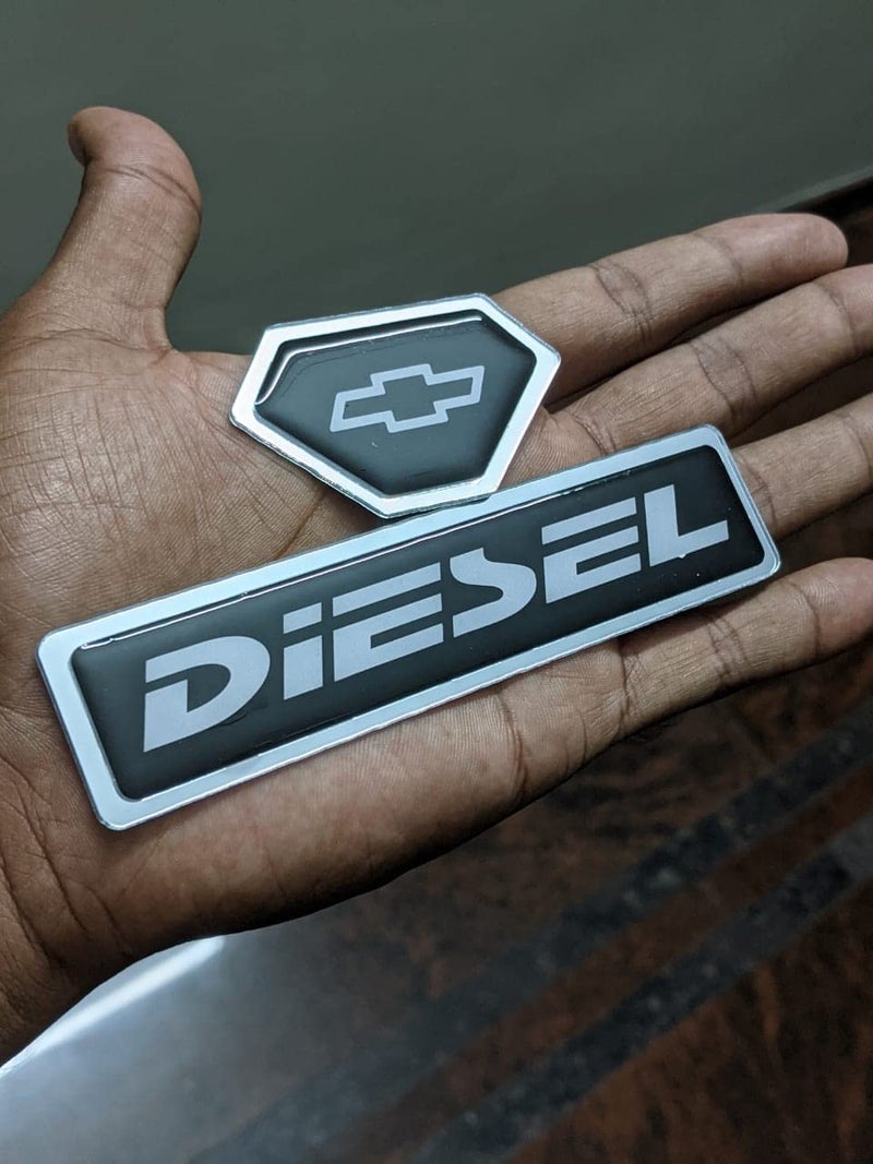 BIG FLAG BFRC 3D Gel Finish Car Fuel Badge - Black - Diesel - Sticker Universal for Specific Brand (FBBDVAR) (CEVR0LET) - Image 1