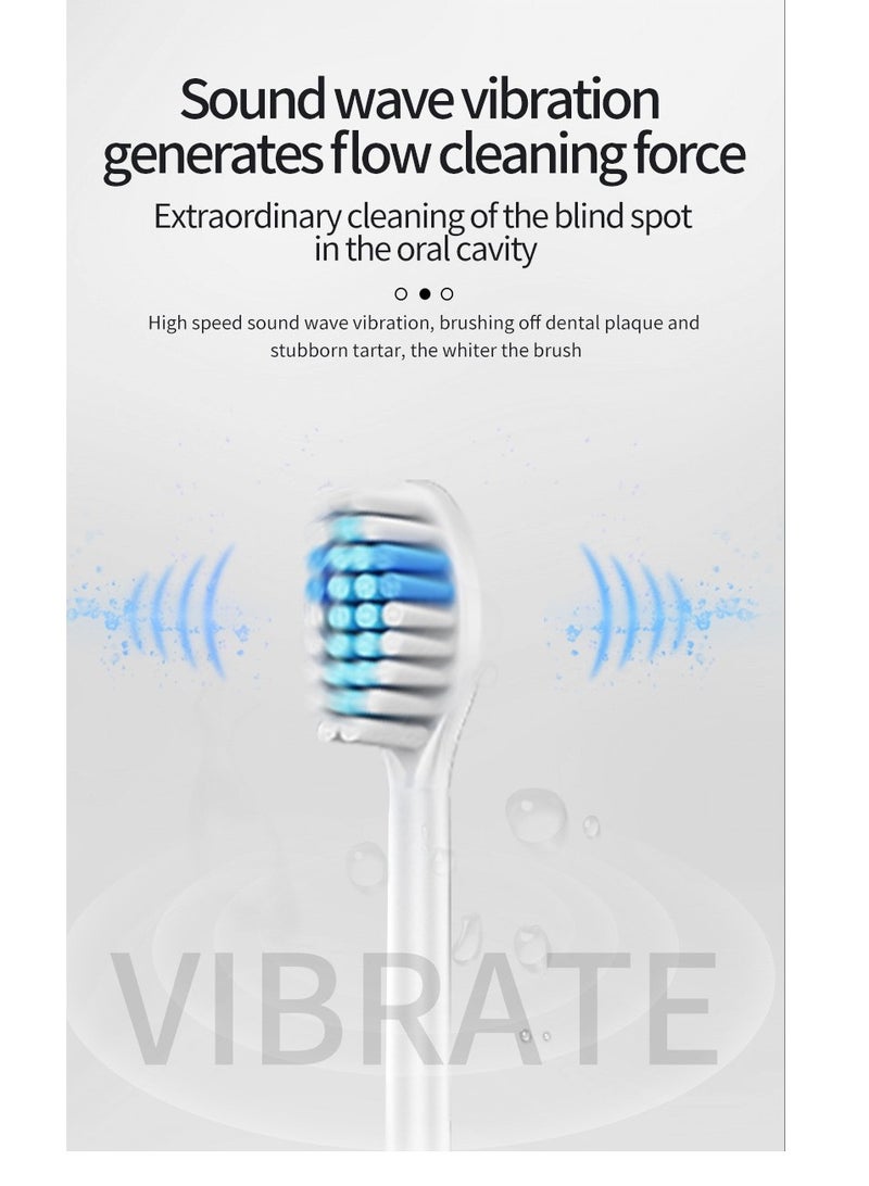 Electric Toothbrush, Sonic Toothbrush with 6 Brush Heads Ultra Sonic Motor 6 Modes, Rechargeable, Electric Toothbrush for Adults and Teenagers - Image 5