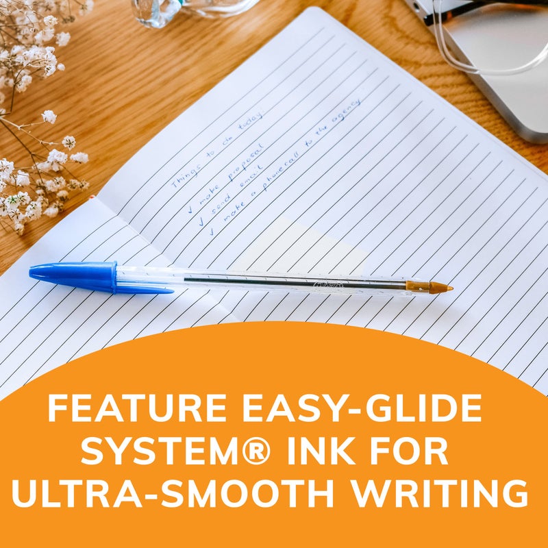 BIC Cristal Xtra Smooth Blue Ballpoint Pens, Medium Point (1.0mm), 24-Count Pack, Extra Smooth and Reliable Ballpoint Pens - Image 4