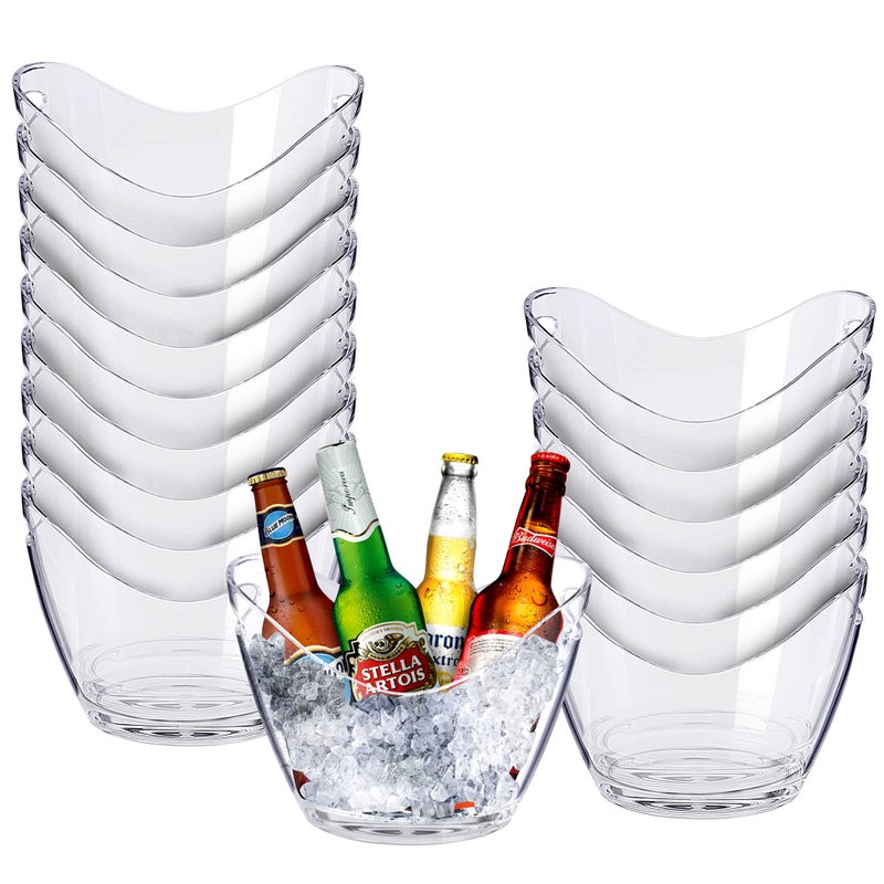 DeVine Accessories Ice Bucket  Ice Buckets for Parties  Champagne Bucket  Clear Acrylic Beer Bucket 35 Liter  Ice Bucket for Beer Wine and Champagne  16pk Bulk 