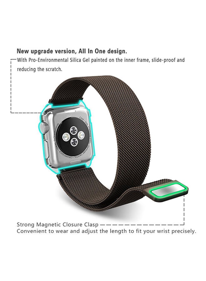 Replacement Band With Case For Apple Watch 38mm Brown - Image 4