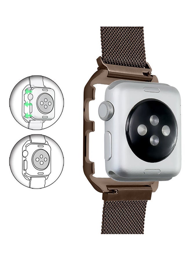 Replacement Band With Case For Apple Watch 38mm Brown - Image 3