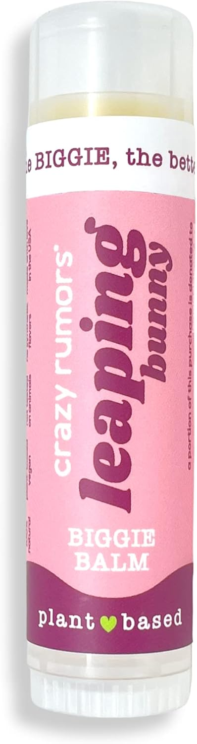 Crazy Rumors Leaping Bunny Plum Apricot BIGGIE Soothing Lip Balm Stick for Dry Lips 4 X bigger size 100 Natural Vegan