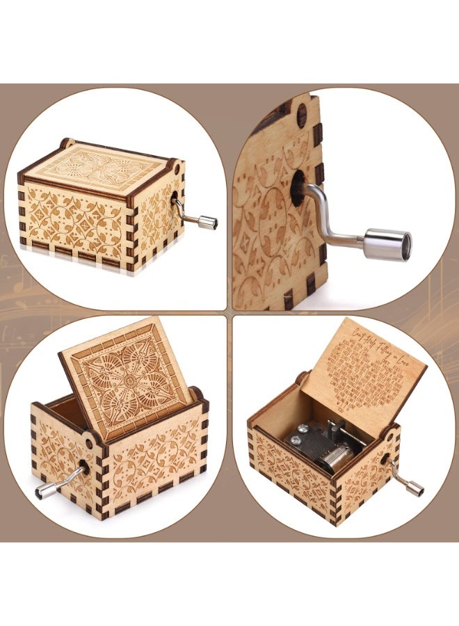SANMUGEED Can't Help Falling in Love Music Box, Wooden Hand Crank Musical Box, Anniversary Valentines Birthday for Lover, Boyfriend, Girlfriend, Wife, Husband - Image 2