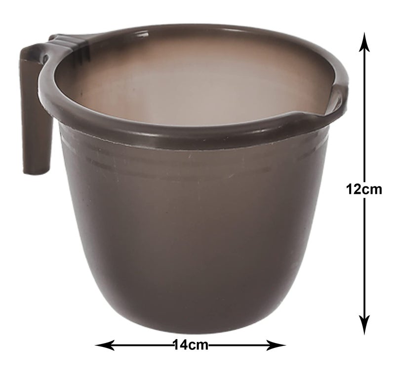 Kuber Industries Multiuses Lightweight, Unbreakable Plastic Bathroom Mug 1 litre Pack of 2 (Black & Sky Blue)-46KM0222, Standard - Image 5