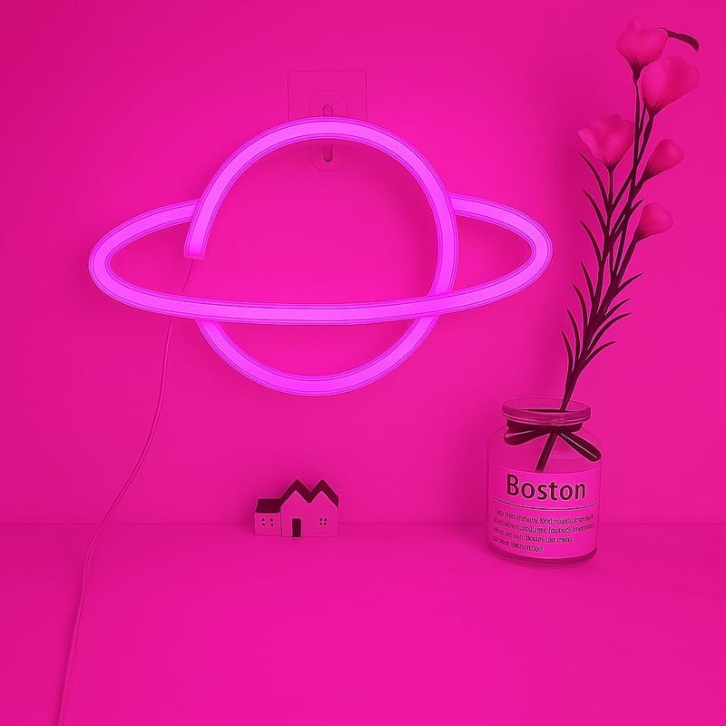Horoof Home Pink Planet Neon LED Wall Light - Image 2