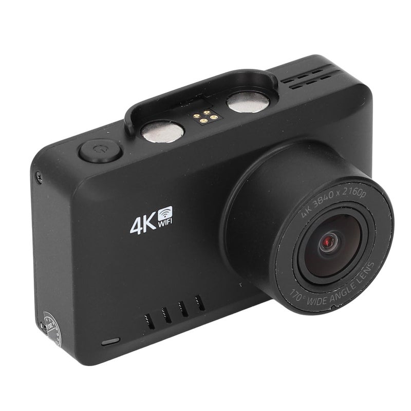 كاميرا مقامرة لسيارة 4K 1080P بشاشة IPS بمقاس 2.45 بوصة وزاوية واسعة 170 درجة ورؤية ليلية و2 أوضاع وقوف وميزات الـ WiFi والـ GPS، كاميرا مقامرة مزدوجة لأجهزة IOS وأندرويد - Image 2