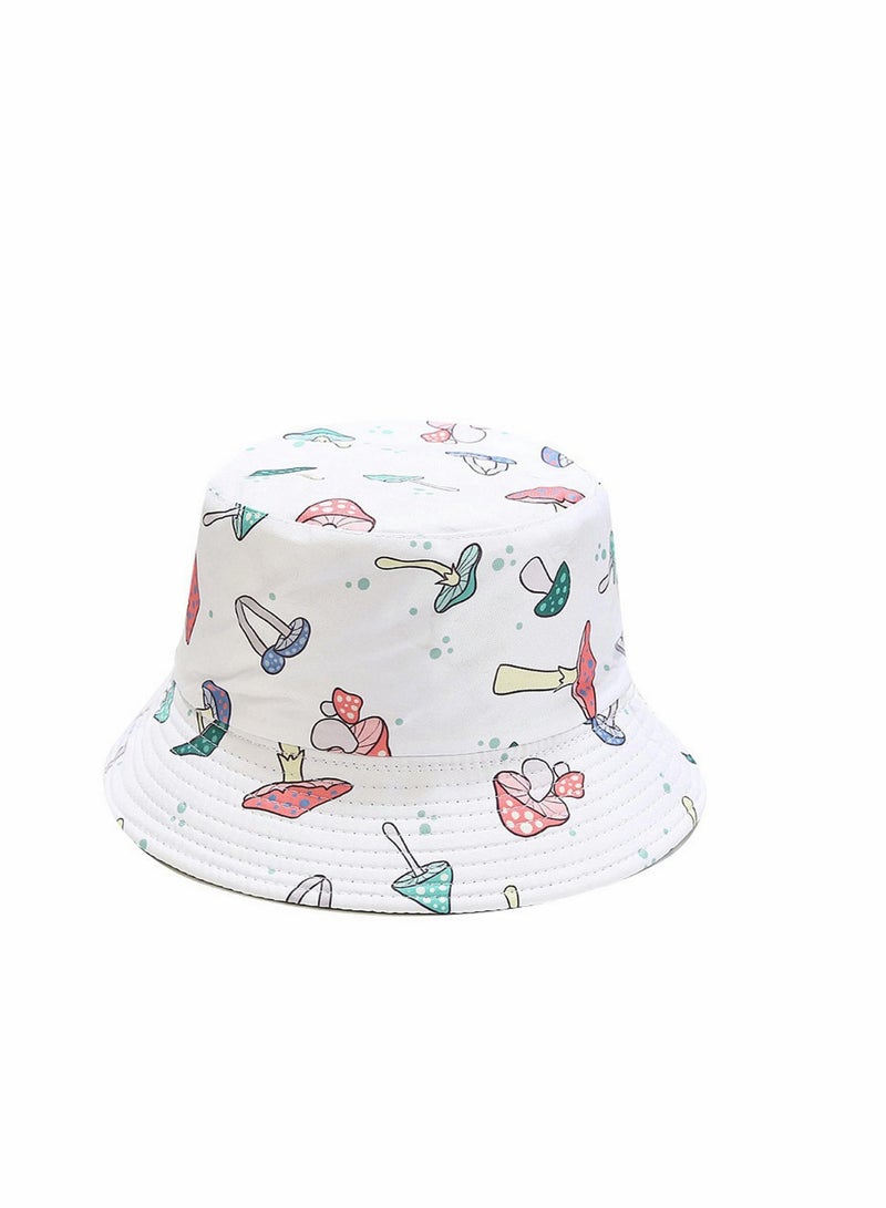 Reversible Mushroom Pattern Bucket Hat for Summer Travel, Stylish Sun Cap for Men and Women - Image 1