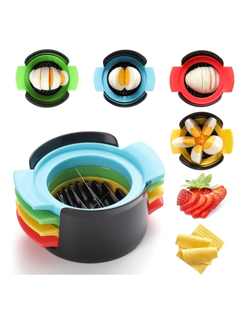 YelaJoy 4 in 1 Fruit Cutter, Multifunctional Egg Slicer Cutter, Strawberry slicer, Strawberry, Tomato, Dicer for Soft Fruit Mushroom Home Use, Vegetable Cutter Easy Kitchen Tool - Image 1
