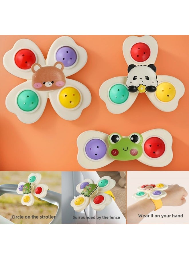 Generic - Children Can Be Sucker With Turn Music Baby Cartoon Finger Rotating Top Baby Rattle Early Education-Color:Zhuanzhuanle-4 Petals (style Randomly Distributed) - Image 1