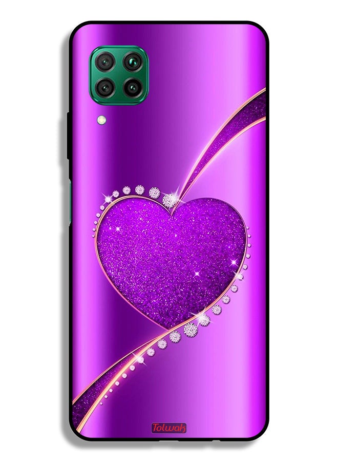 Tolwak Huawei nova 7i Protective Case Cover Glitter Heart - Image 2