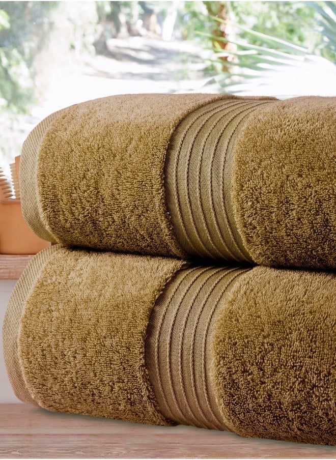 Bliss Casa 2-Piece Bath Sheets, 100% Combed Cotton 550 GSM Superior Quality Towels, Quick Dry Highly Absorbent 90x180 cm  - Image 1